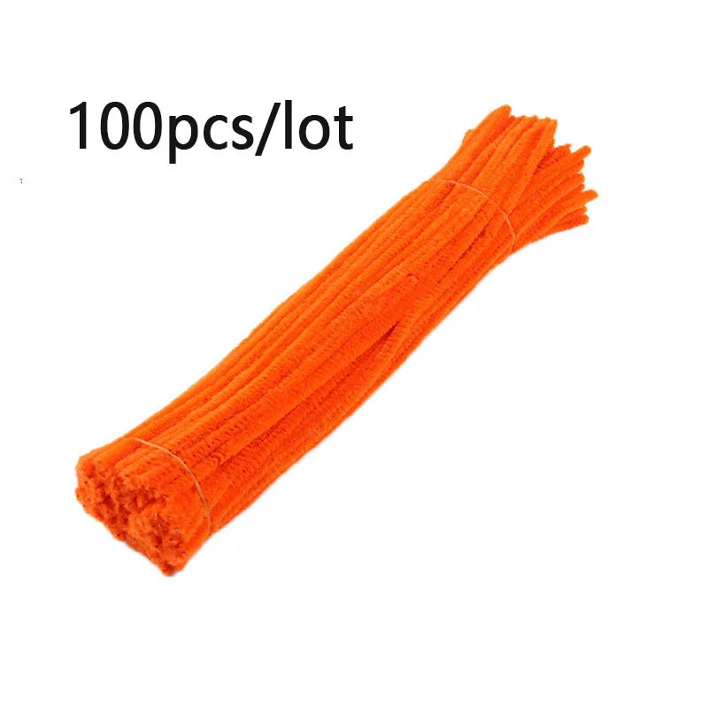 100pcs Colorful Chenille Stems Stick Toys DIY Strips for Simulation Flowers Christmas Tree Handmade Kids Educational Toys DIY