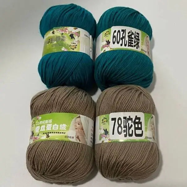 4PCS 200g Baby Cashmere Cotton Dot Yarn Soft Warm Lanas For Hand Knitting And Crochet Cloth milk cotton yarn