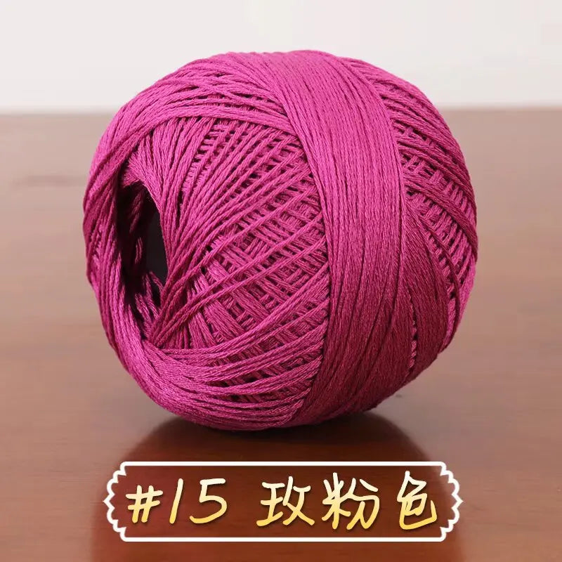 6-Strand Cotton Linen Lace Yarn Handmade Crochet Thread Medium Fine Hooking DIY Material Kit Children's Sweater Crochet Needl...