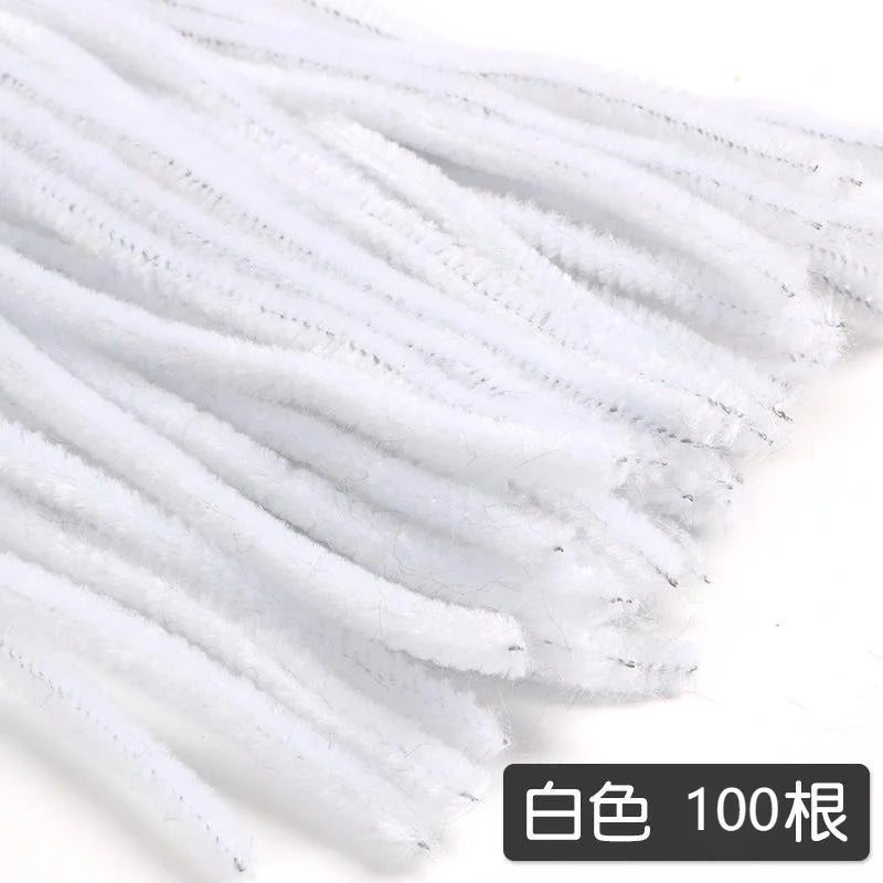 100pcs 30cm Chenille Stems Stick Cleaners Kids Educational Toys Handmade Colorful Chenille Stems Pipe for DIY Craft Supplies