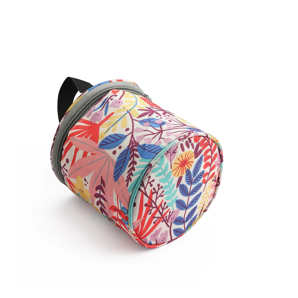 Round Yarn Handheld Storage Bag Portable Knitting Bag with Thread Hole DIY Yarn Sewing Tools Organize Crochet Hook Storage Bag