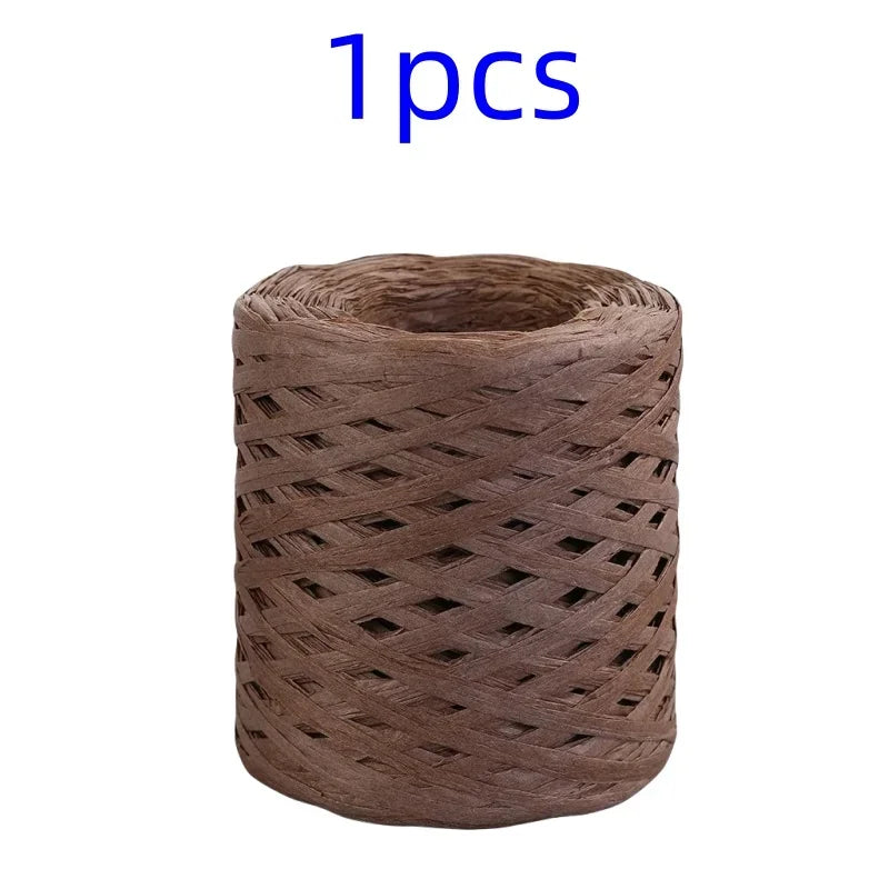 2024 200M Natural Raffia Straw Yarn For Knitting Crocheting Paper Threads DIY Handmade Summer Sunhat Beach Bag Freeshipping