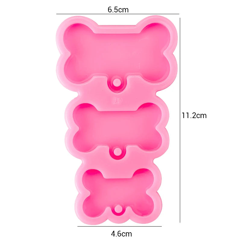 Dog Paw Print Resin Molds Heart Shape Keychain Casting Silicone Molds for Key Chain Pendant Making Epoxy Resin Craft Jewelry DIY