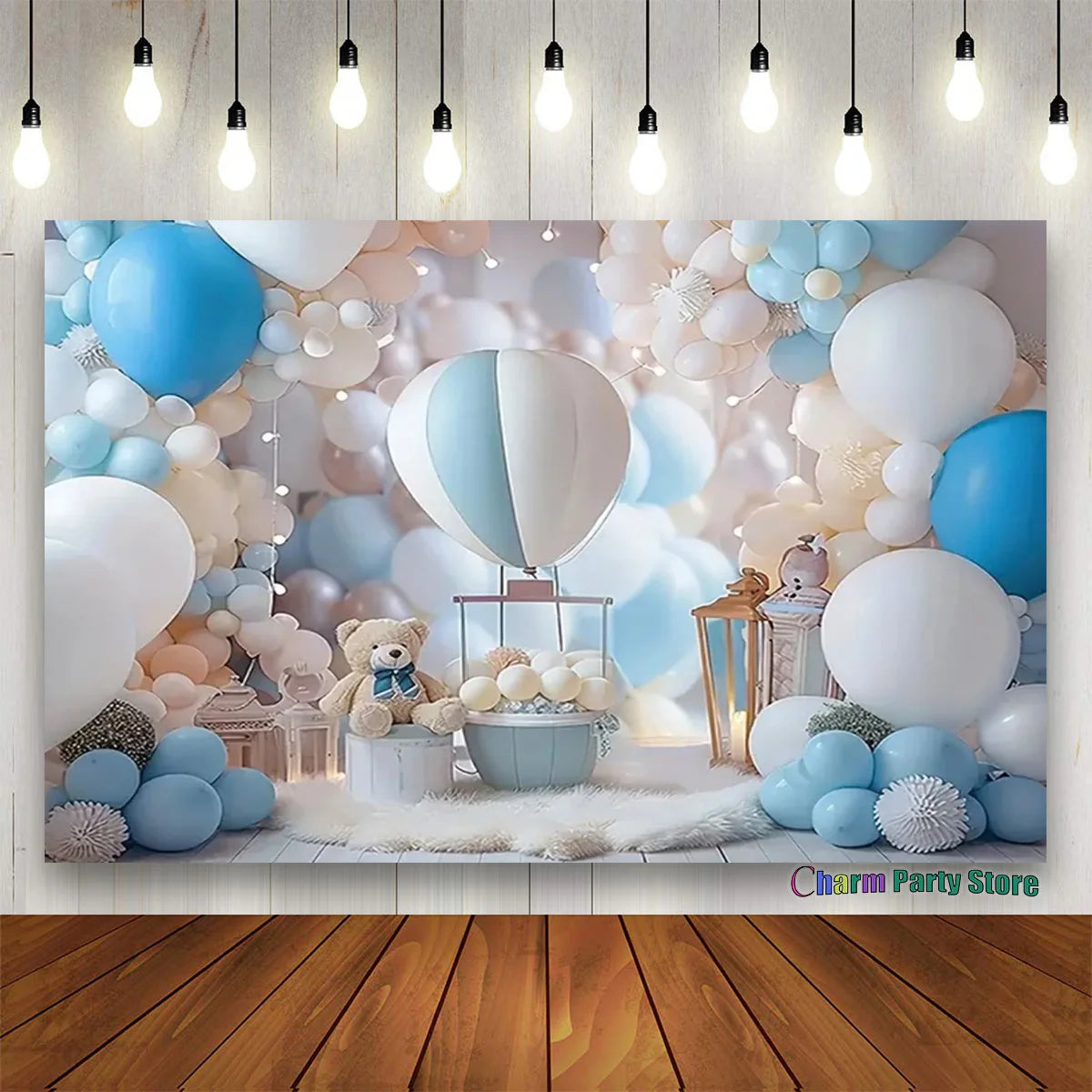 Teddy Bear Colorful Balloons 1st Birthday Backdrop Kids Gifts Baby Shower Oh Baby Background for Photography  Photo Props Studio