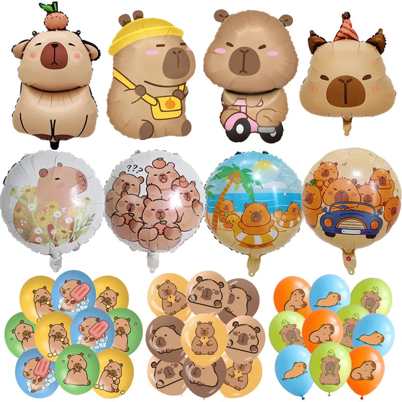 Capybara Balloons Baby Shower Globos Kids Toy Gifts Cute Kapibala Boys Girls Birthday DIY Party Decoration Capybara Foil Balloon