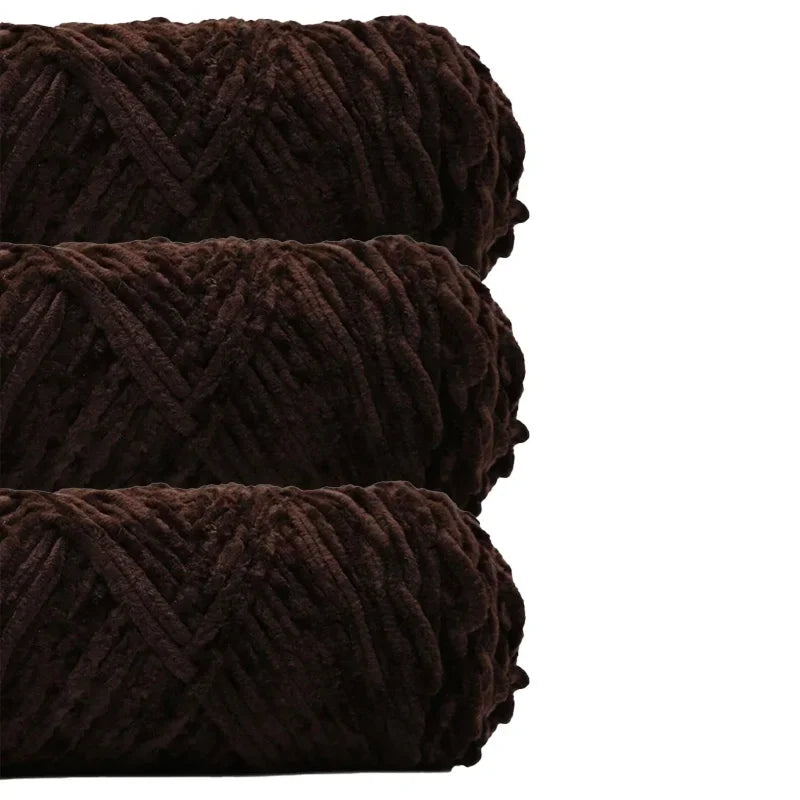 3 Pack Edelweiss DIY Material Pleuche Chenille Yarn Gold Luster Velvet Knitting Woven for Pendant / Sweater 300g 540m