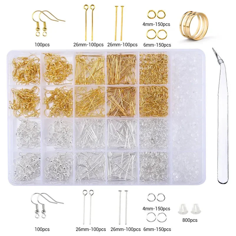 Jewelry Making Supplies Kit with Jewelry Tools, Jewelry Copper Wires Thread and Jewelry Findings for Jewelry Making