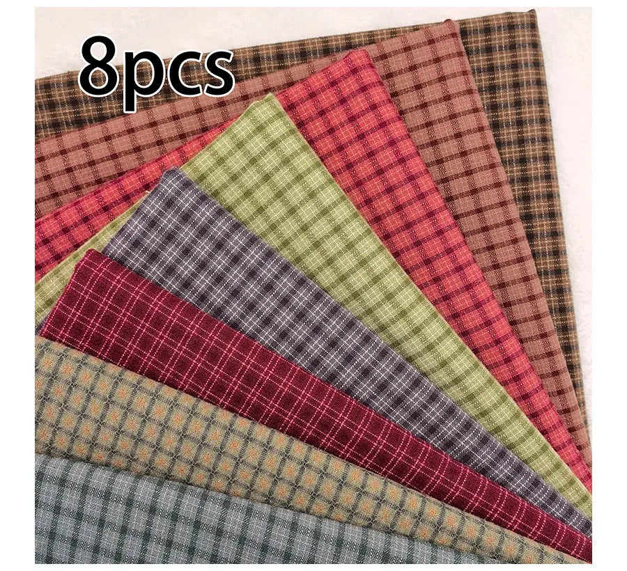 DIY Japan Little Cloth group Yarn-dyed fabric,for sewing Handmade Patchwork Quilting ,Grid Stripe For Sewing Doll clothes
