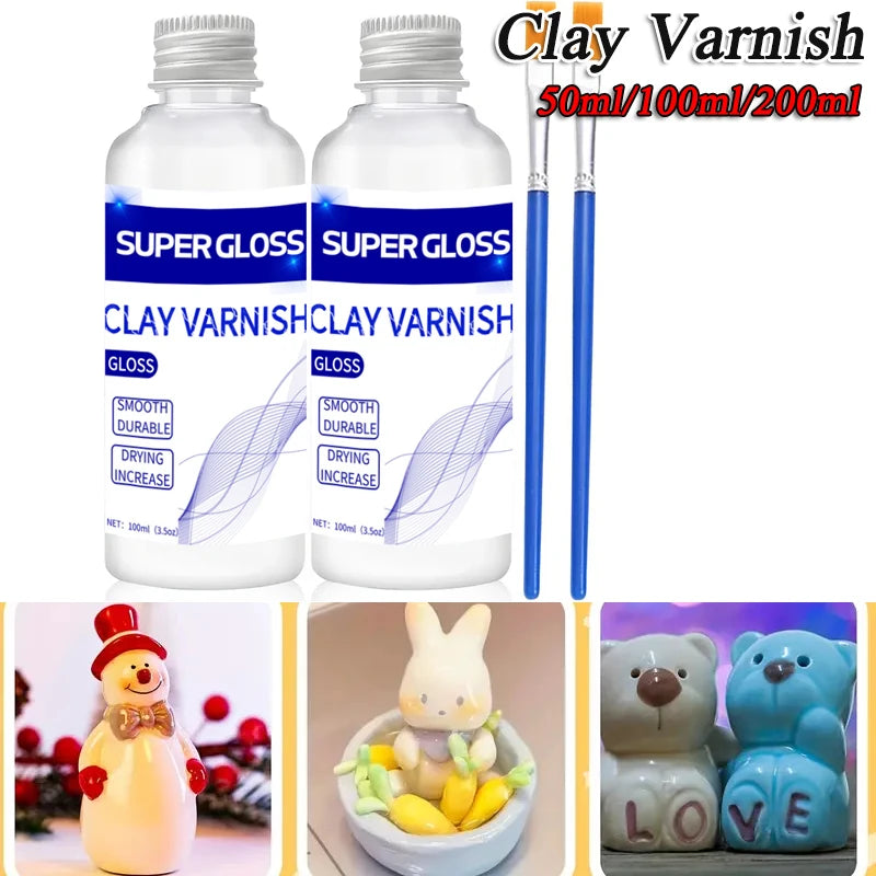 Clay Gloss Varnish Sealant Waterproof Prevent Clay Cracking DIY Crafts Protective Coating For Pottery Wood Acrylic Paintings