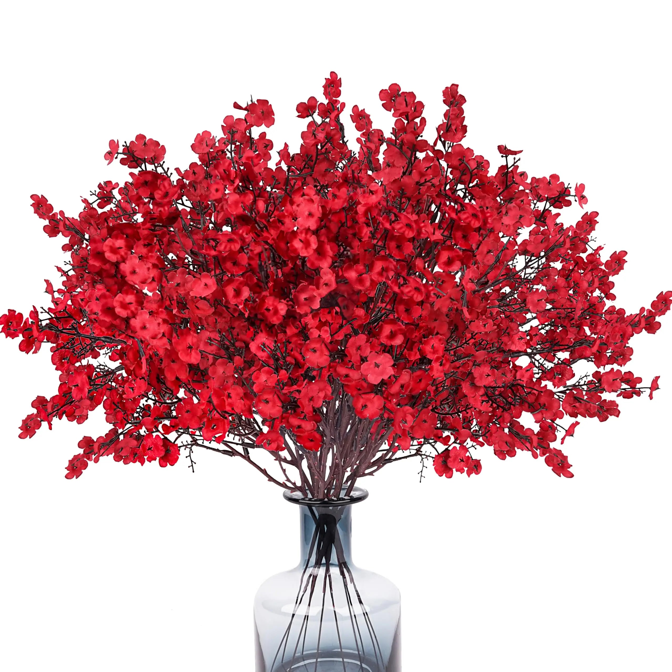 5Pcs Red Babys Breath Artificial Flowers Fake Gypsophila Bouquets for Home Wedding Table New Year Party Christmas Decorations