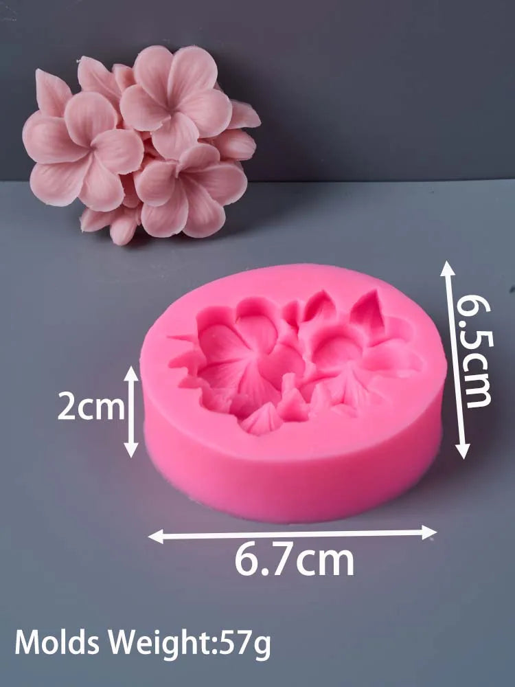 Frangipani Gardenia Flower Silicone Candle Mold DIY Handmade Soap Soy Wax Scented Candle Plaster Ornaments Molds Home Decor