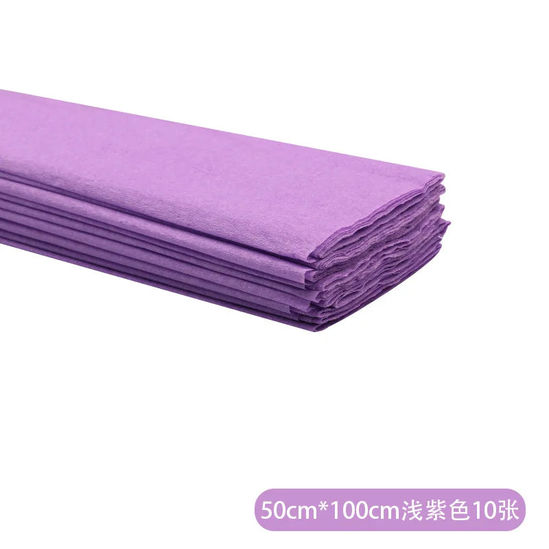 50x100cm Roll Crepe Paper Colorful Flower Wrapping Paper Handmade DIY Thin Paper Making Materials Kindergarten Decoration