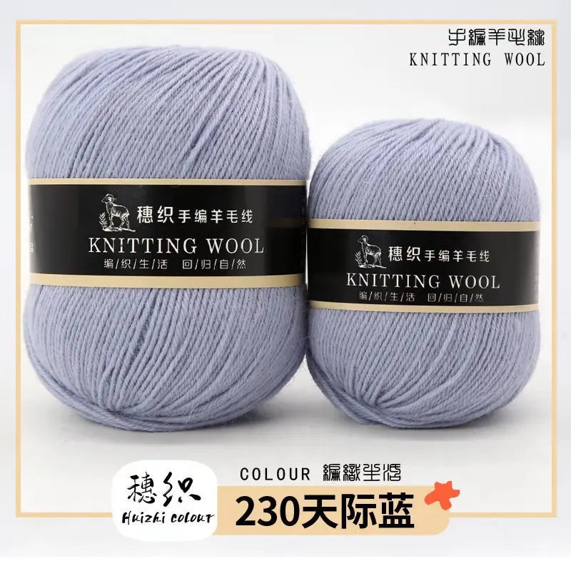 Hand Knitted Four-Ply Wool Yarn Medium Fine for Sweater Scarf Hat Pure Color Wool Yarn Spun Yarn from Hebei Mainly for Hand K...