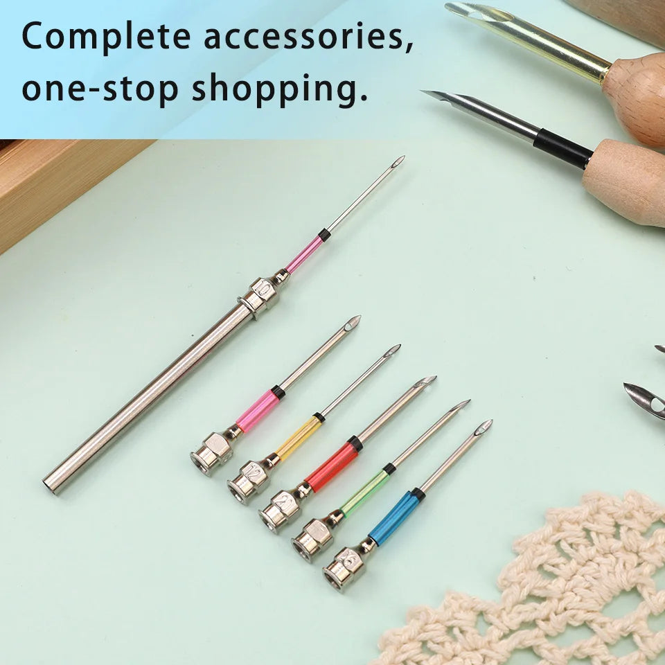 Cross Stich Punch Needles Embroidery Kits Yarn Embroidery Pen Crochet Knitting DIY Craft Stitching Sewing Tools Accessories