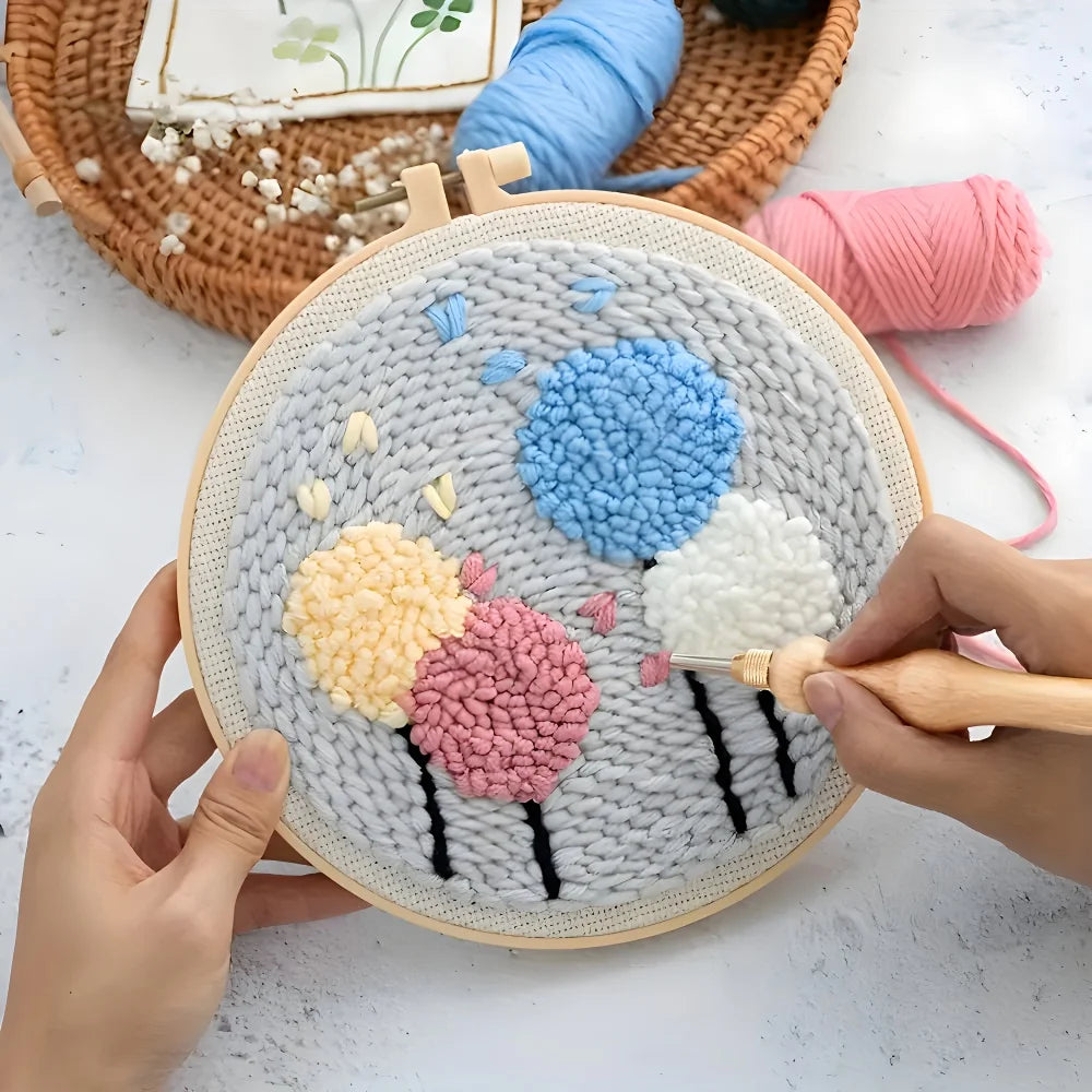 New Punch Needle Tool Kit DIY Embroidery Stitching Punch Needle & Needle Threader Embroidery Poking Cross StitchTools Knitting