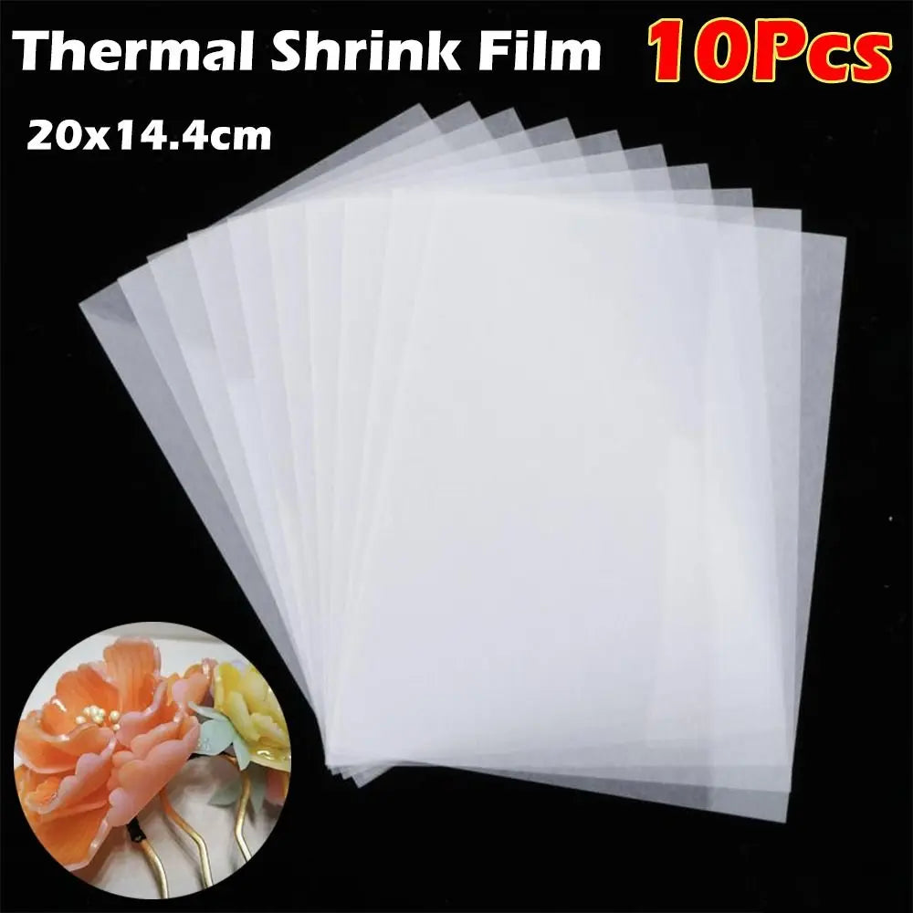 10Pcs Shrink Plastic Sheets DIY Fun Thermal Shrink Film Translucent Shrink Art Film Paper Handmade Supplies Making Party Deco