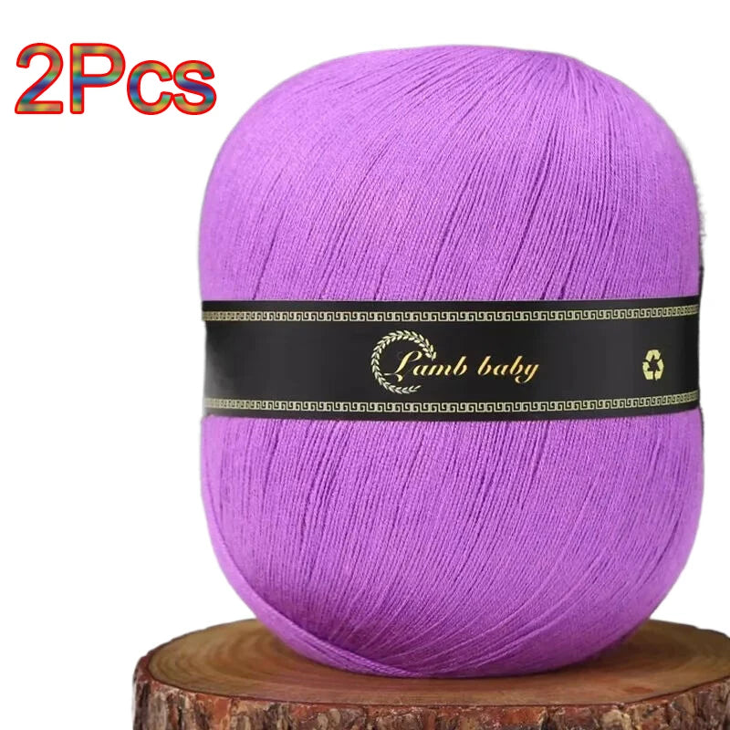 2Pcs Silk Cotton Yarn hand knitting Thin Lace yarn for Crocheting knit Sweater Shawls Scarves hat line Crochet amigurmi thread