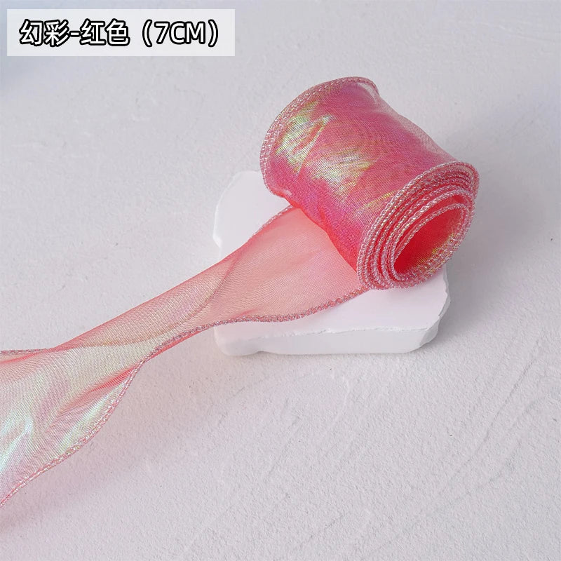 Chiffon Ribbon Organza Satin Lace for For DIY Bows Gift Wrapping Flower Bouquet Hair Accessories Sewing Trim Crafts Materials