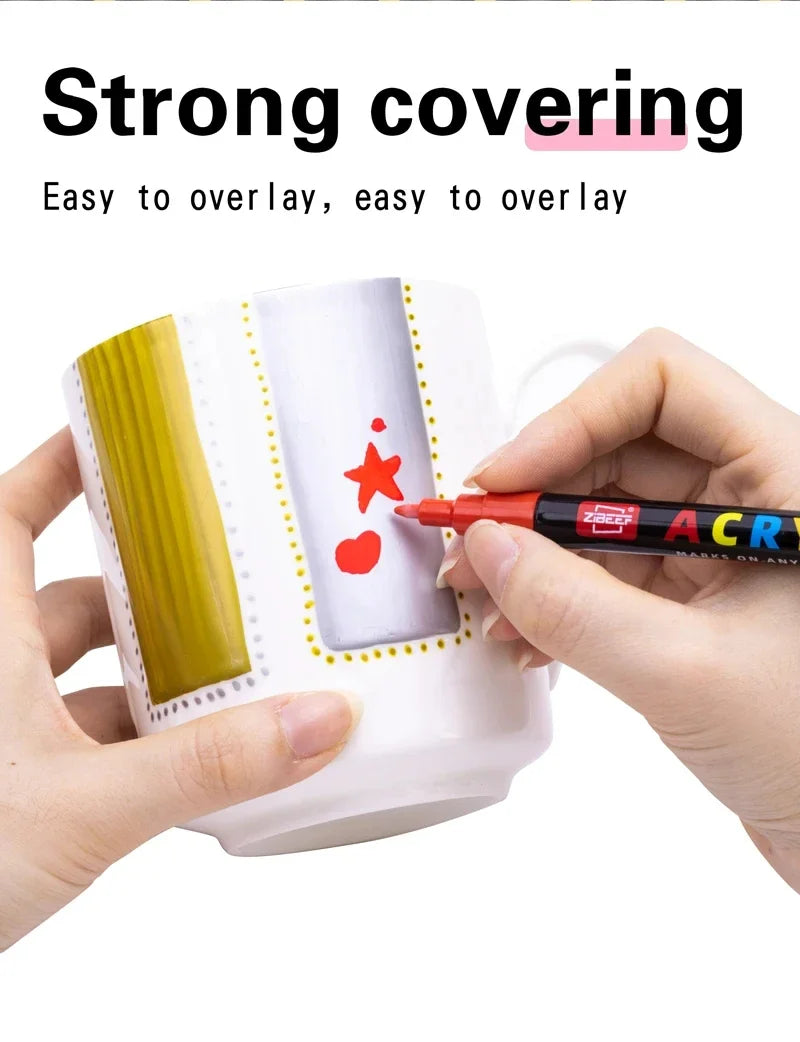 36-240 Acrylic Paint Markers, Waterproof & High Saturation for Wood,Metal,Plastic,Fabric,Glass,Ceramic Painting DIY Art Supplies