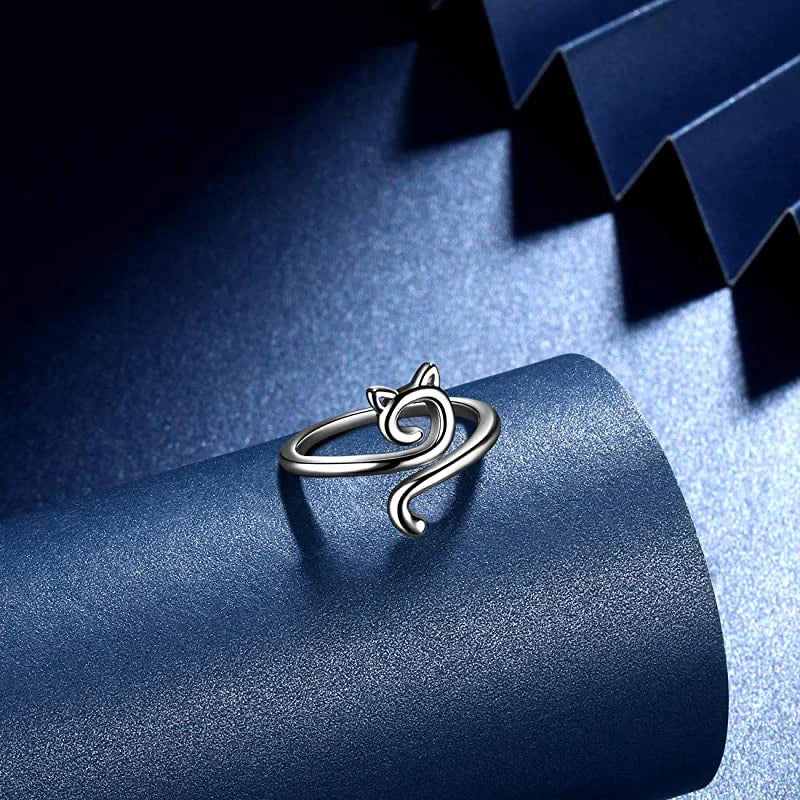 Adjustable Size Yarn Ring Cat Ears Crochet Ring Beginner Knitting Crocheting Loop Thread Wrapped Rings Tension Regulator Tool