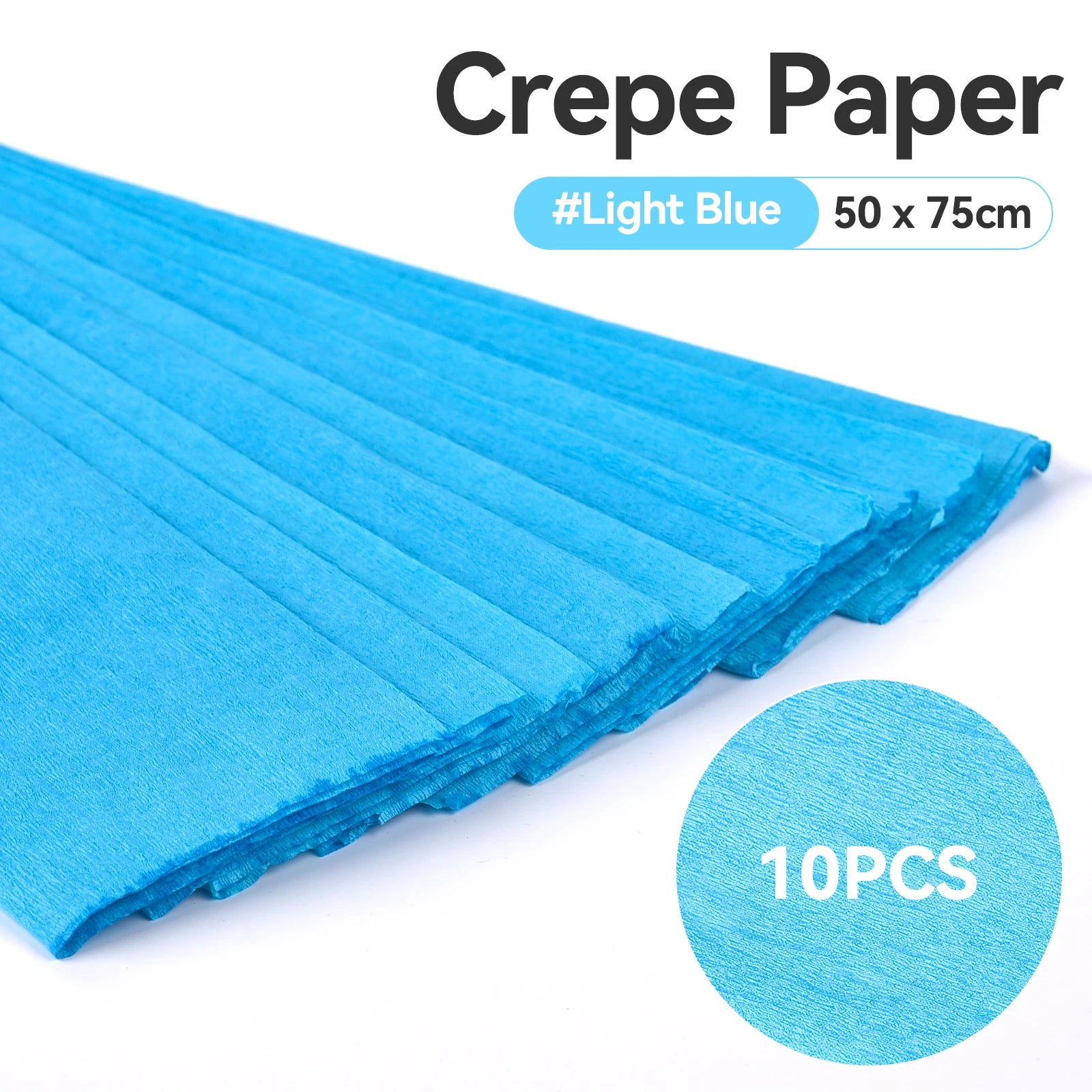 10pcs 75x50cm Colored Handmade Crepe Paper Roll Origami Crinkled Crepe Paper Craft DIY Flower Home Decoration Wrapping Gift