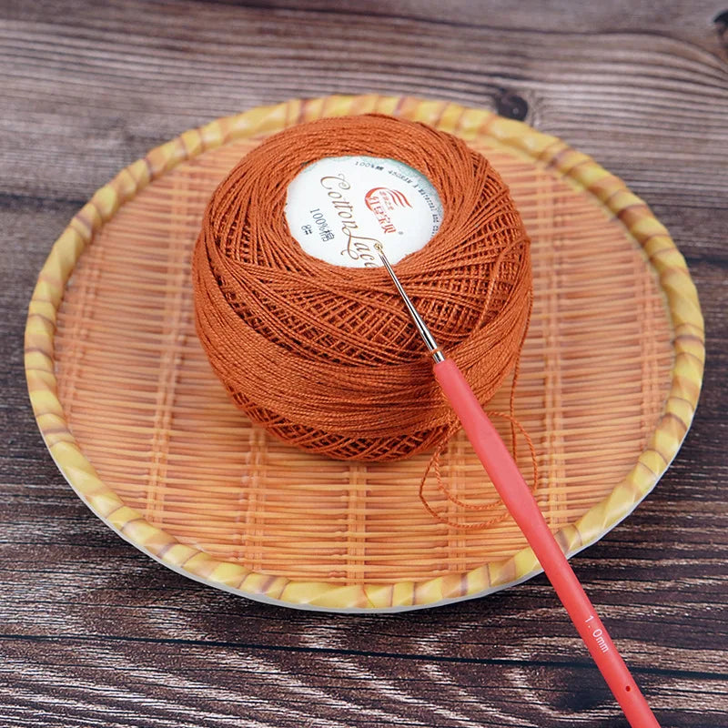 Pure Cotton Lace Thread Shiny Lin Yarn Handmade DIY Crochet Thread Combed Spun Yarn Knitting Crochet Handweaving Yarn