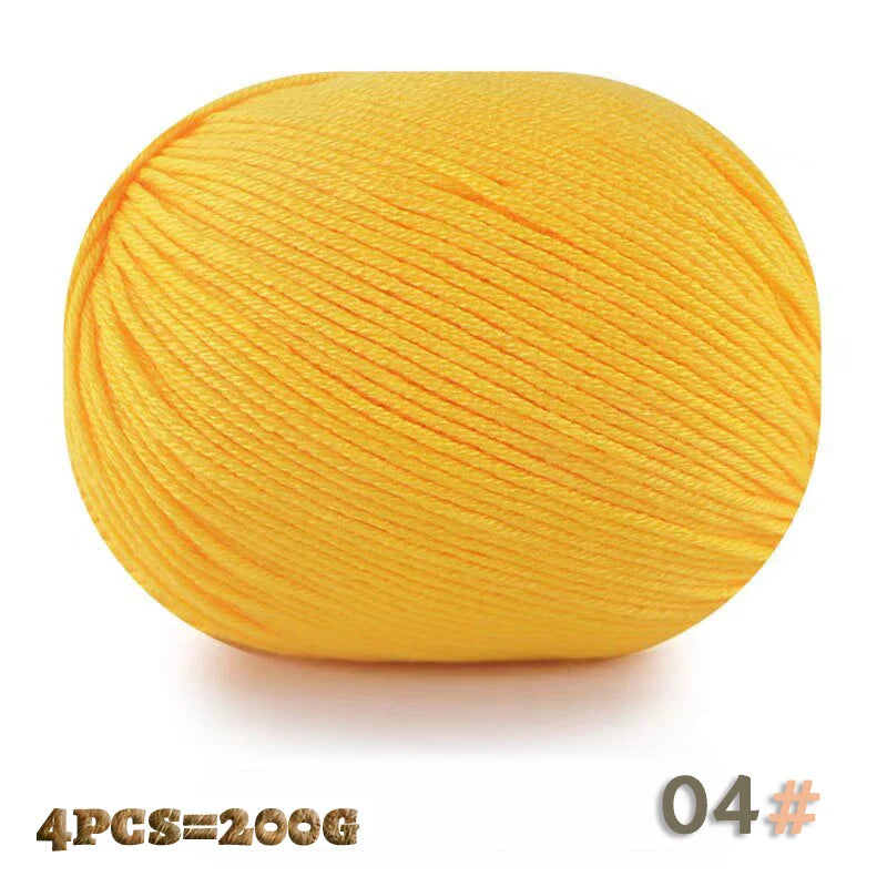200g 6 Strands of Medium Thick Handmade DIY Knitted Soft Yarn Balls for Making Sweaters, Hats, Scarves, Gloves, Yarn Shoes, Soft Yarn Balls, 1 Piece = 4 Balls = 200 Grams