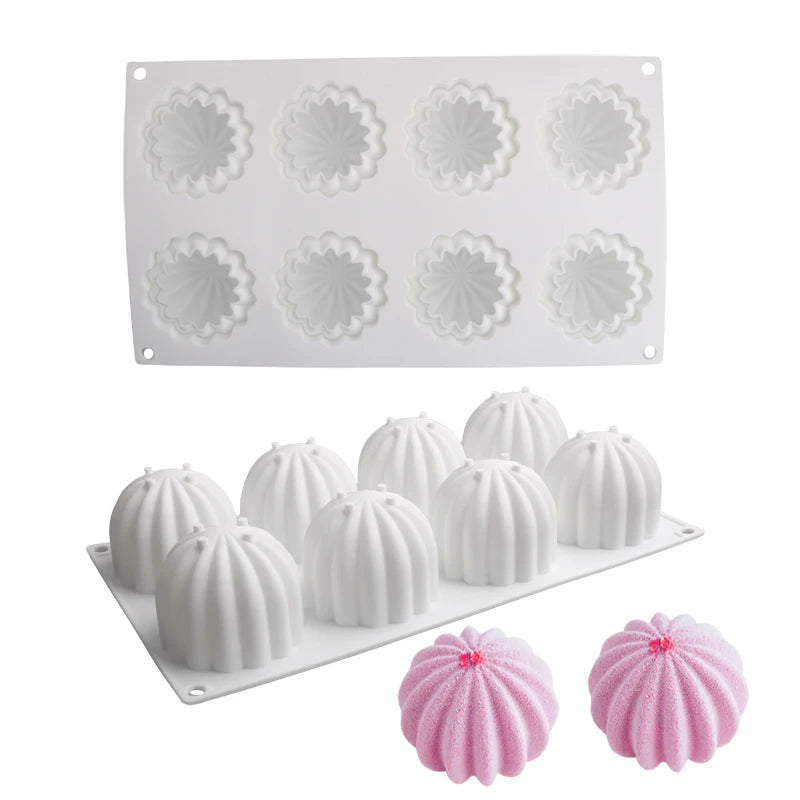 Meibum Spiral Diamond Cactus Texture Silicone Cake Molds Mousse Dessert Baking Tools Soap Mould DIY Candle Mold Kitchen Bakeware