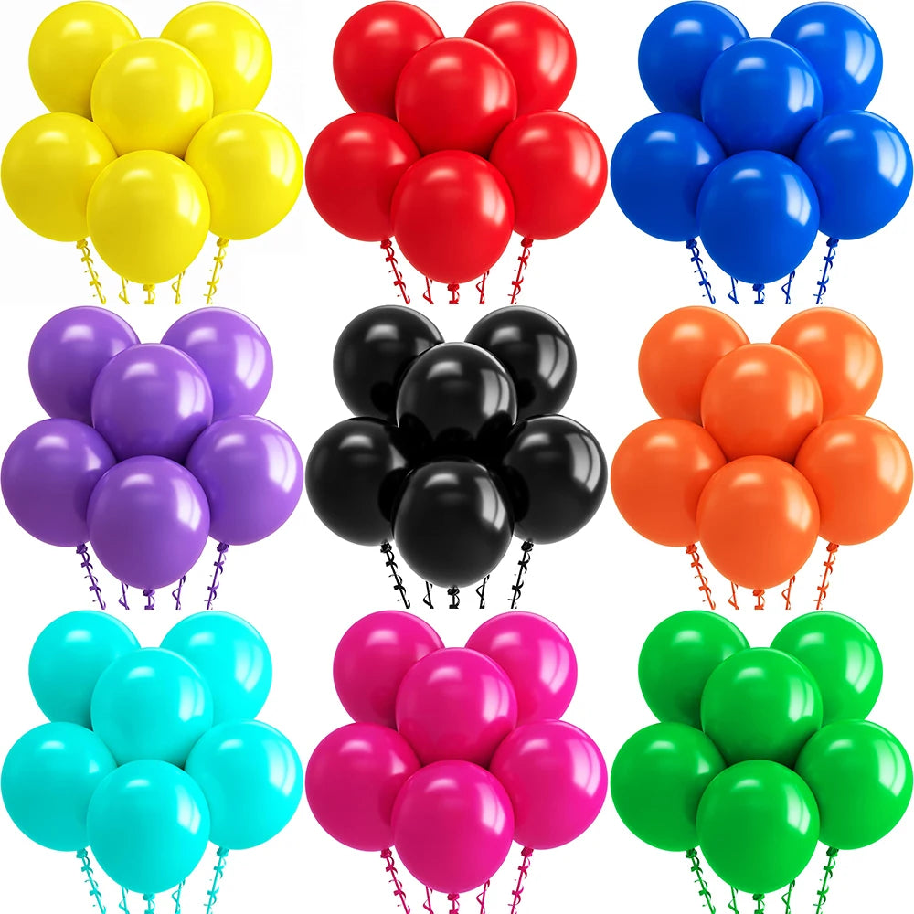 10/12/18inch Yellow Latex Balloon Red Blue Purple Rainbow Latex Balloons Baby Birthday Bridal Shower Wedding Party Decorations