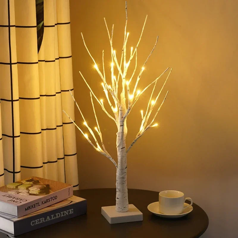 1/2/4PCS LED Tree Lights Christmas Halloween Remote Control Birch Tree Home Decoration Lights Indoor Landscape Glowing Tree