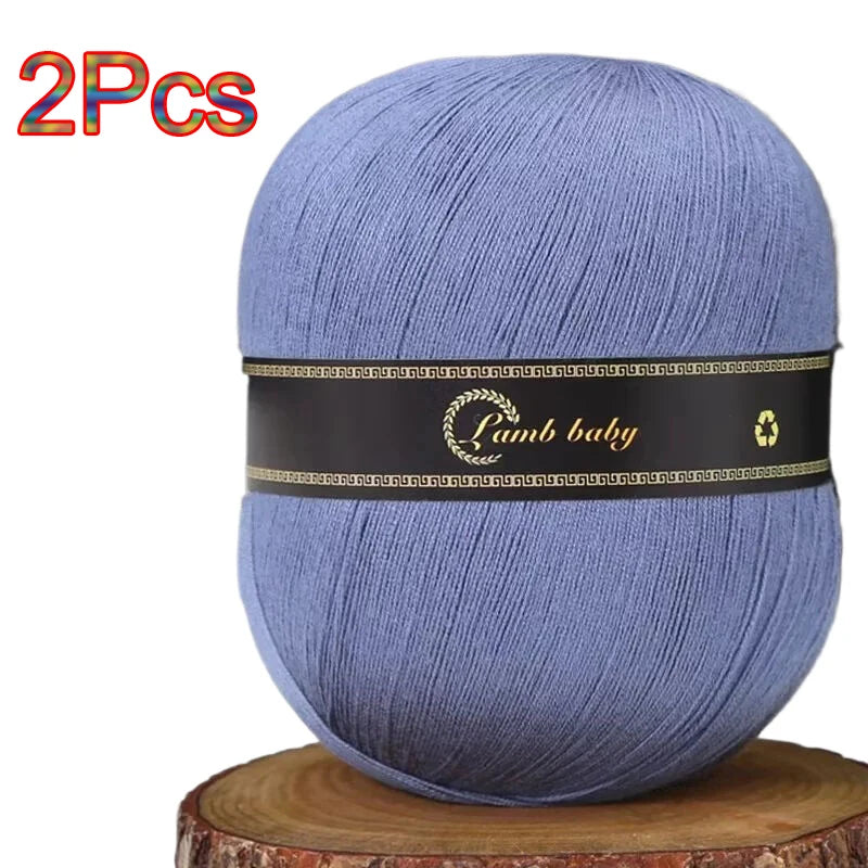 2Pcs Silk Cotton Yarn hand knitting Thin Lace yarn for Crocheting knit Sweater Shawls Scarves hat line Crochet amigurmi thread