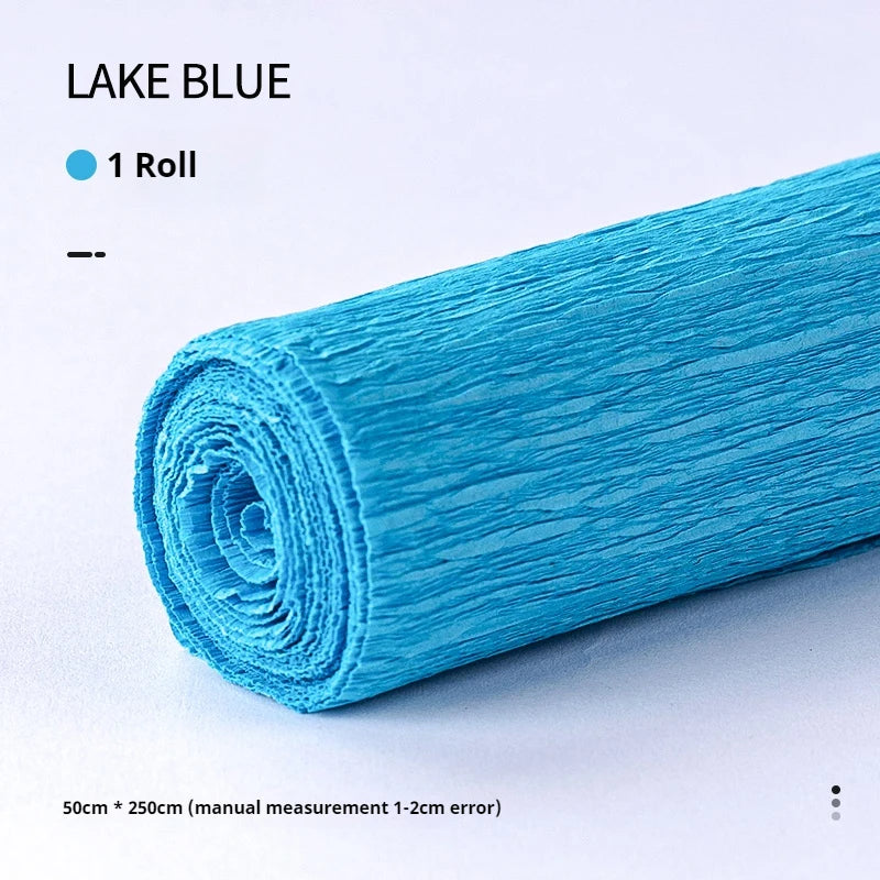 20 Colors 250x50cm Colored Crepe Paper Roll Origami Crinkled Crepe Paper Craft DIY Flowers Decoration Gift Wrapping Paper Craft
