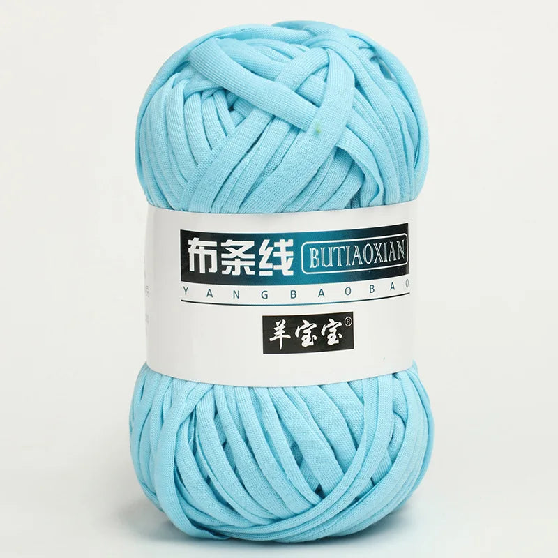 100g T Shirt Knitting Yarn For Crochet Bag Hat Slippers Coaster Blanket Thread Soft Polyester Woven Yarn Thick Soft Cloth Yarn