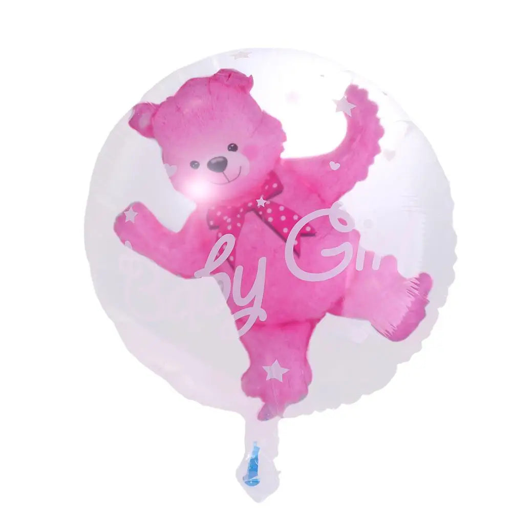 Birthday 24inch Blue Pink Baby Boy Girl 4D Foil Balloons Globos Bear Party Supplies