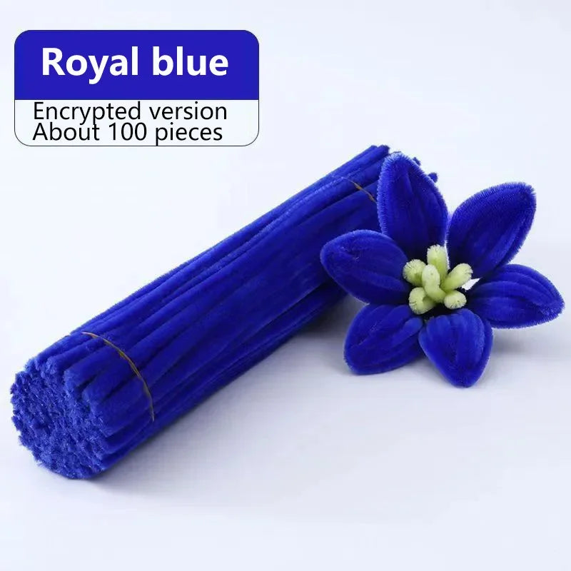 100pcs Chenille Stems Toys DIY Strips Twist Bar Anvil Wire Craft Pipe Creative Hobby Children Plush Stick Chenille Sticks