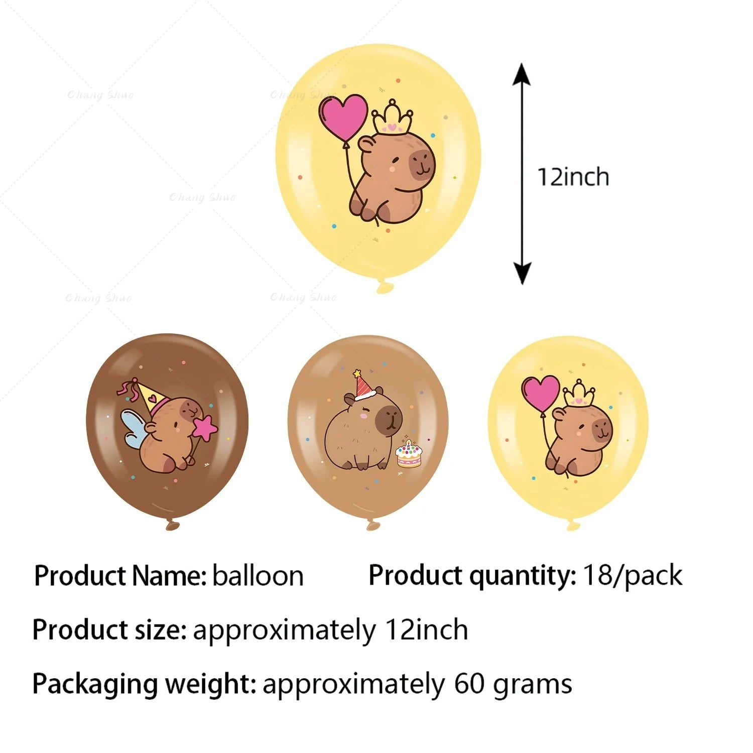 Capybara Latex Balloons 12Inch Cute Capybara Ballons For Kids Birthday, Baby Shower, Capybara Theme Party Decorations