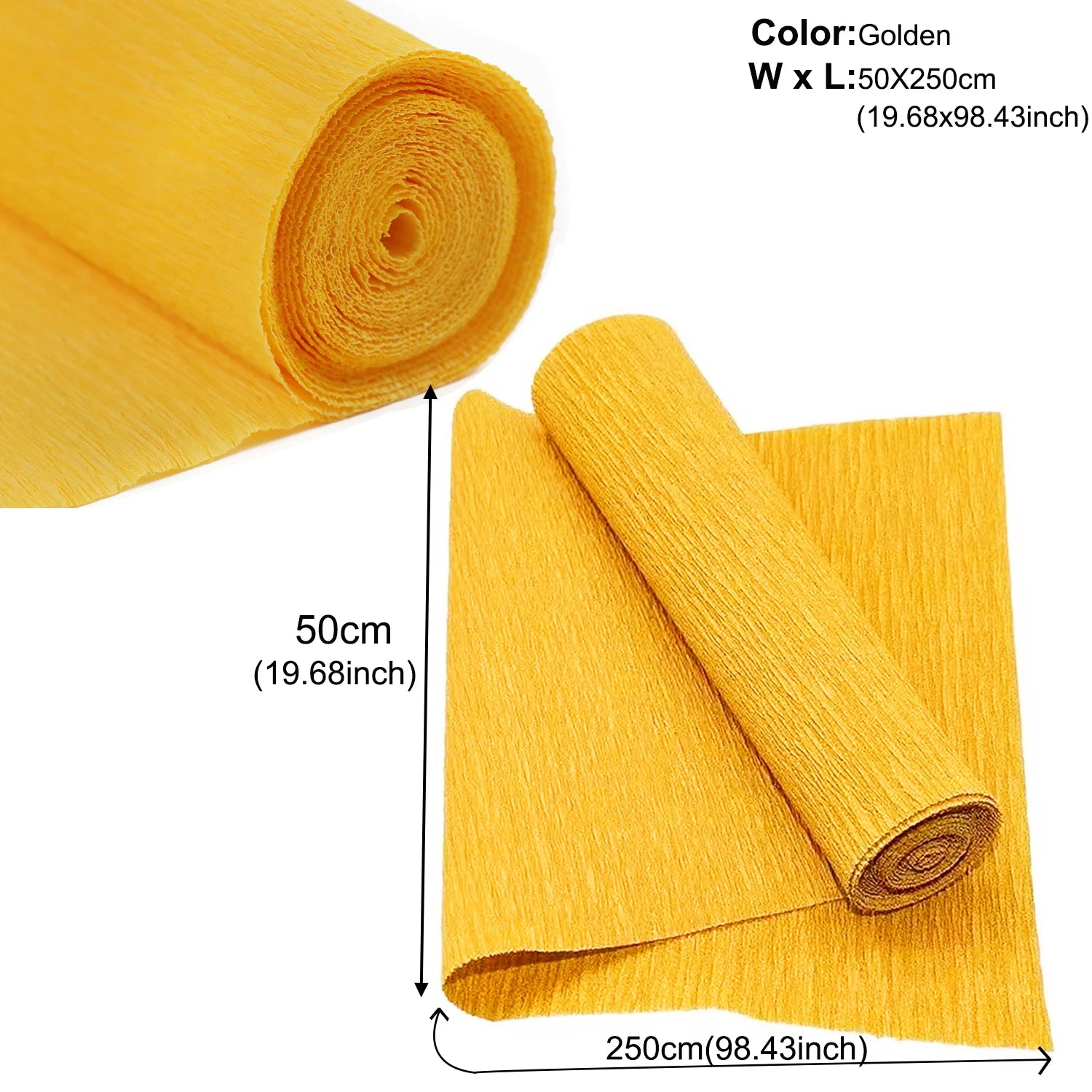 50x250cm 12 Colors Colored Crepe Paper Roll Origami Crinkled Crepe Paper Craft DIY Flowers Decoration Gift Wrapping Paper Craft