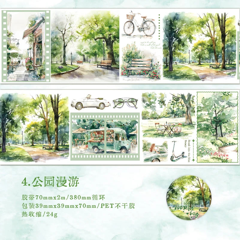 6style 7*200cm Travelling The World Buildings Washi Tape DIY Scrapbooking Collage Junk Journal Sticker Label Masking Tape