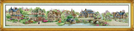 European Town Embroidery Cross Stitch Kit Unprinted Patterns 11 14CT Needlework DIY DMC Counted Cross Stitch Kits for Home Decor