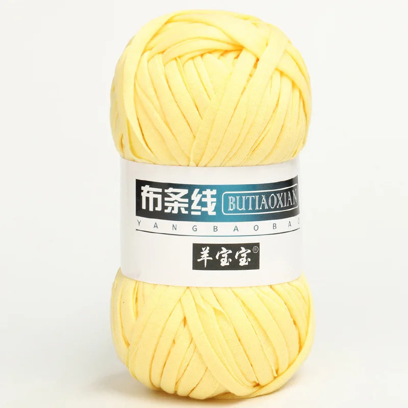 100g T Shirt Knitting Yarn For Crochet Bag Hat Slippers Coaster Blanket Thread Soft Polyester Woven Yarn Thick Soft Cloth Yarn