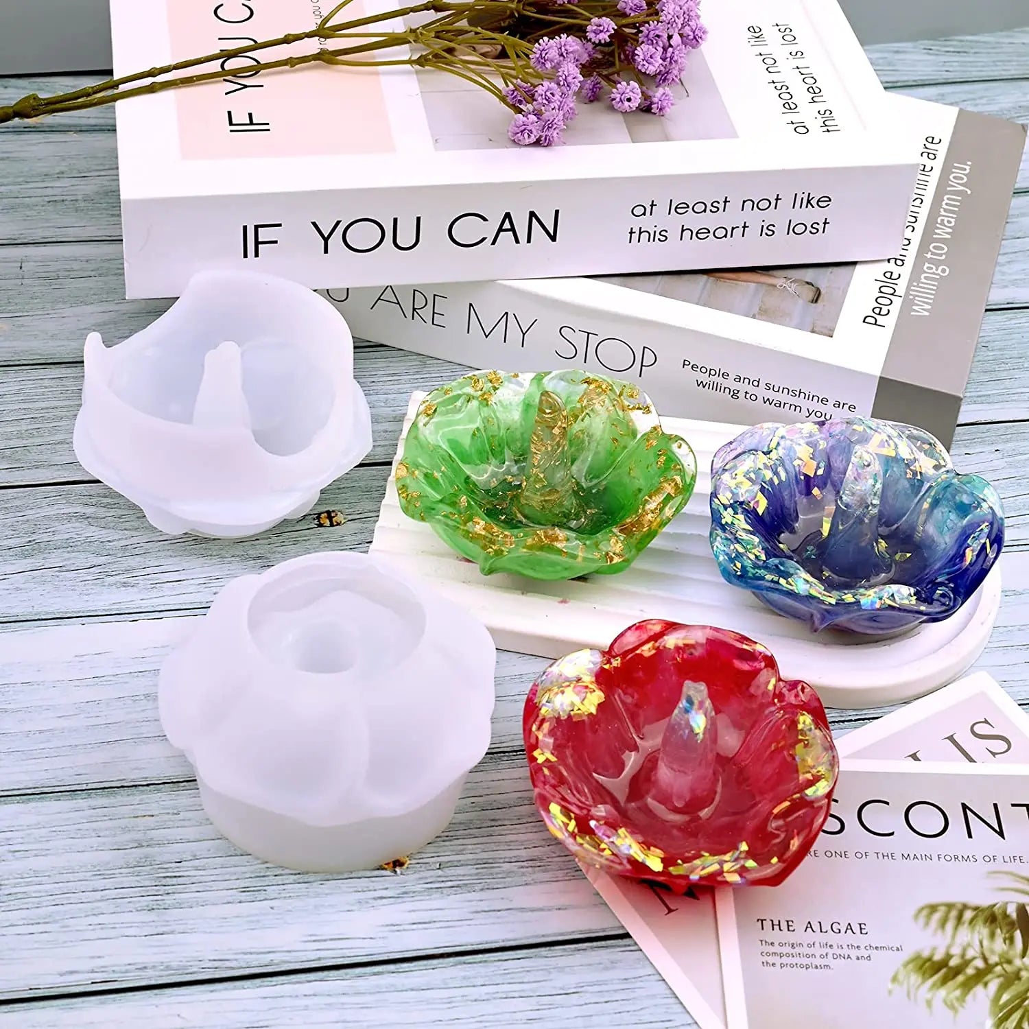 Ring Holder Resin Mold, 1Pcs Rose Ring Dish Silicone Molds for Epoxy Resin, Silicone Resin Molds for DIY Jewelry Holder Dish, Re