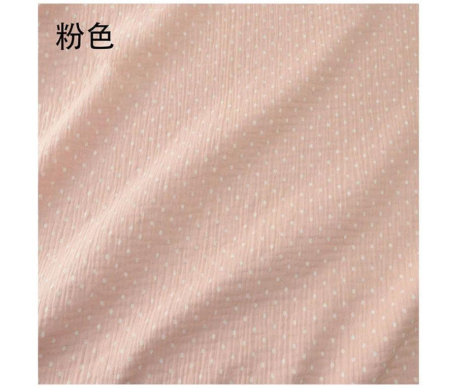 Soft dot Print Cotton Sewing Fabric Crepe Double Layer Gauze Cloth Cotton Skirt Pajama Cotton Fabric 100*135cm