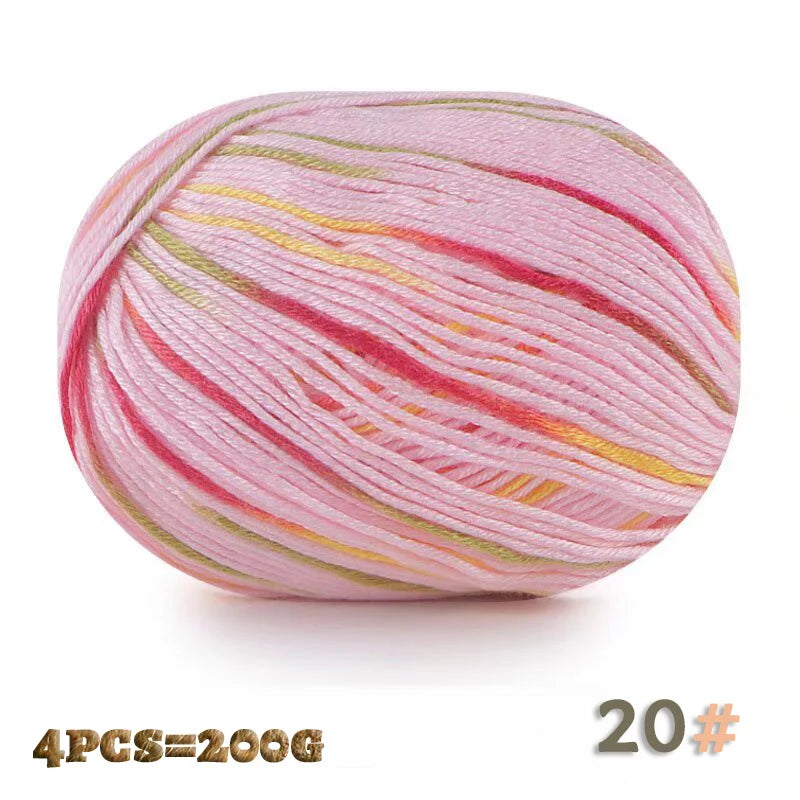 200g 6 Strands of Medium Thick Handmade DIY Knitted Soft Yarn Balls for Making Sweaters, Hats, Scarves, Gloves, Yarn Shoes, Soft Yarn Balls, 1 Piece = 4 Balls = 200 Grams