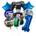 Cartoon Game Roblox Set Boy Balloons Cartoon Double-sided Shaped Birthday Party Decor Baby Shower Number DIY Foil Balloon Set