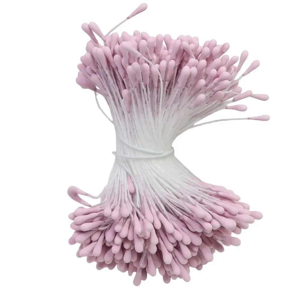 800Pcs 2mm Chenille Stems Stick Artificial Flower stamen Mini Pearl Floral pistil Wedding Party Home Decoration DIY Accessories