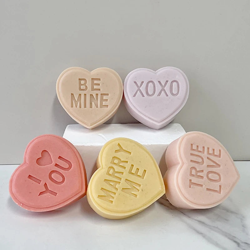 7 Styles 3D Letter Heart-shaped Silicone Candle Mold DIY Love Soap Aromatherapy Gypsum Resin Mould Valentine's Day Gift Arts
