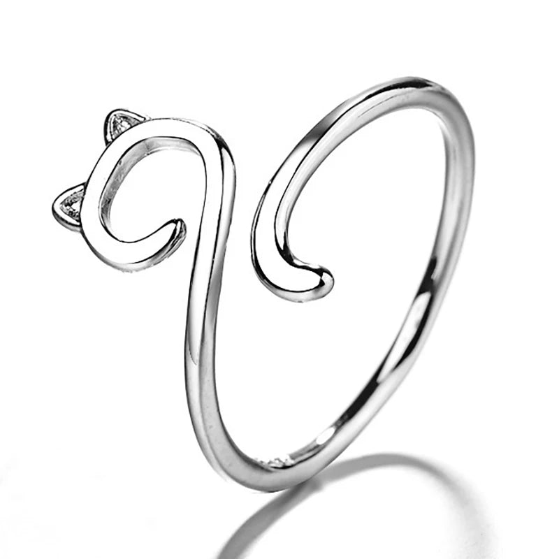 Adjustable Size Yarn Ring Cat Ears Crochet Ring Beginner Knitting Crocheting Loop Thread Wrapped Rings Tension Regulator Tool