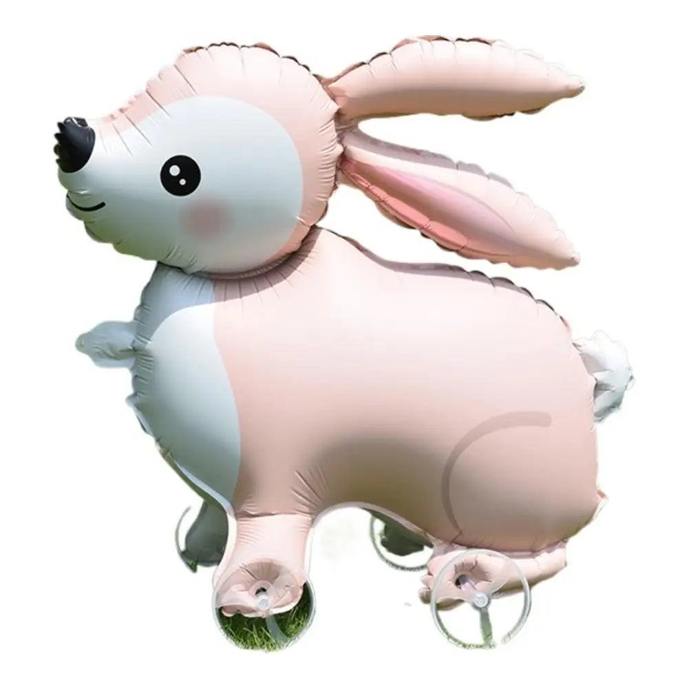 Cartoon Standing Animal Ballons with Wheels Kids Toys Outdoor Yard Walking Balloons Birthday Party Baby Shower Decor Photo Props