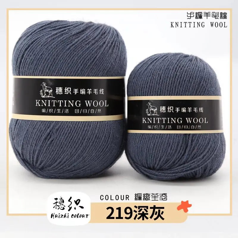 Hand Knitted Four-Ply Wool Yarn Medium Fine for Sweater Scarf Hat Pure Color Wool Yarn Spun Yarn from Hebei Mainly for Hand K...