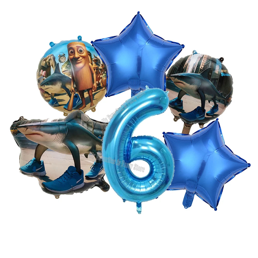 Italian Brainrot Balloon Set Baby Shower Party Ballons Tralalero Tralala TungTungTungSahur Balloons Decoration Photographic Prop